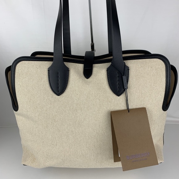 New Burberry Soft Cotton & Leather Belt Bag - Picture 3 of 8